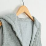 Ice Blue Detachable Hood Denim Jacket Vest