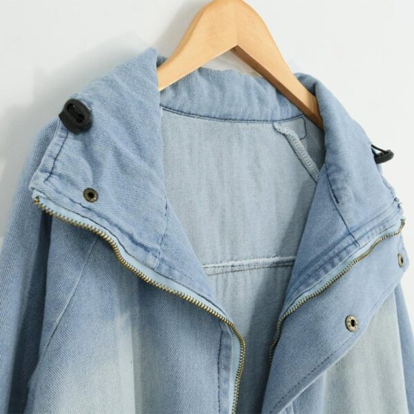 Ice Blue Detachable Hood Denim Jacket Vest 3 33