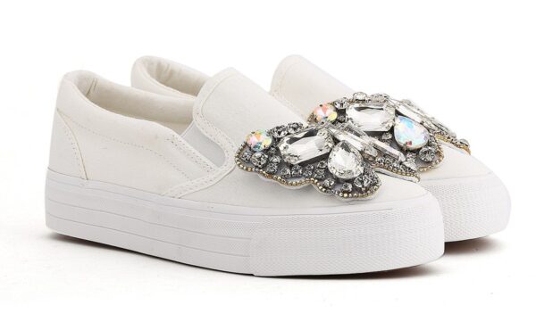Luxurious Sparkling Butterfly Crystal Stone Embellished Sneakers 2 3413