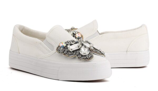 Luxurious Sparkling Butterfly Crystal Stone Embellished Sneakers 3 3413