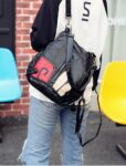 Versatile Soft Vegan Leather Shoulder Backpack