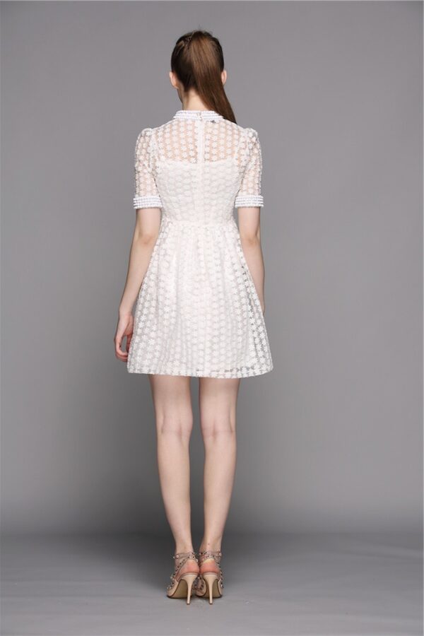 Romantic Lace Floral Chiffon Midi Dress 4 394