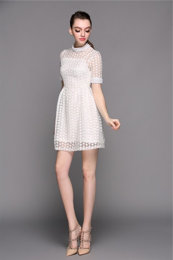 Romantic Lace Floral Chiffon Midi Dress 2 394