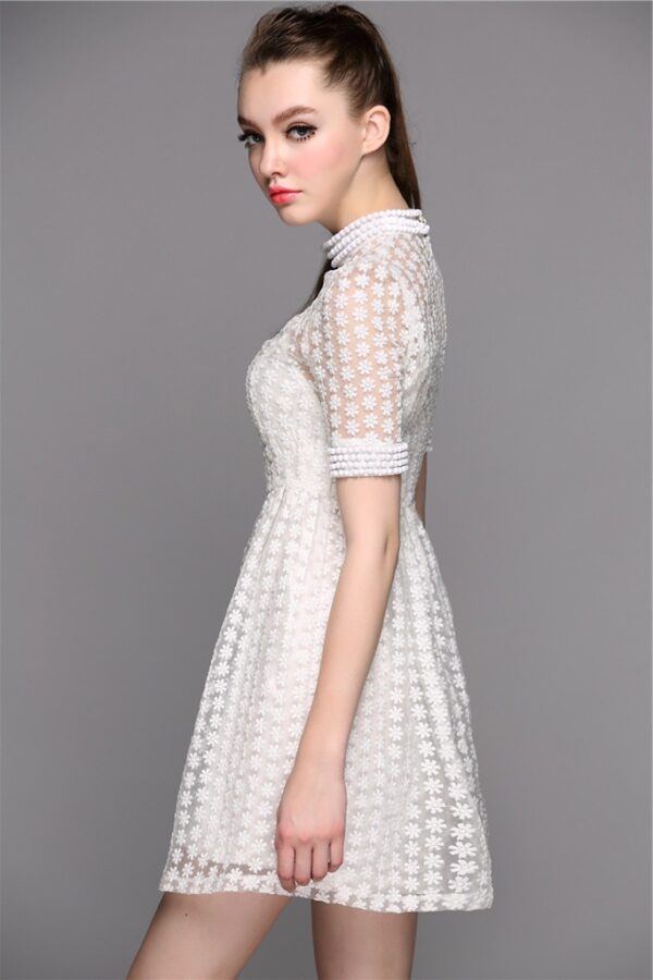 Romantic Lace Floral Chiffon Midi Dress 3 394