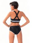Supportive Athletic Black White Padded Sporty Bikini Set