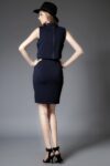 Turtleneck Short Sleeve Pencil Skirt Two-Piece Dress Set