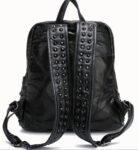 Edgy Soft Genuine Leather Rucksack Metal Studded Backpack