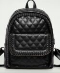 Luxury Capitone Embossed Chain Vegan Leather Backpack