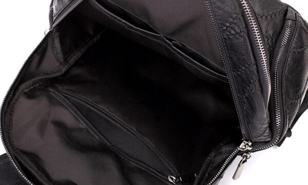 Urban Style Stitched Elegance Genuine Leather Backpack 3 4398