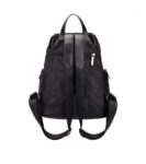Urban Style Stitched Elegance Genuine Leather Backpack