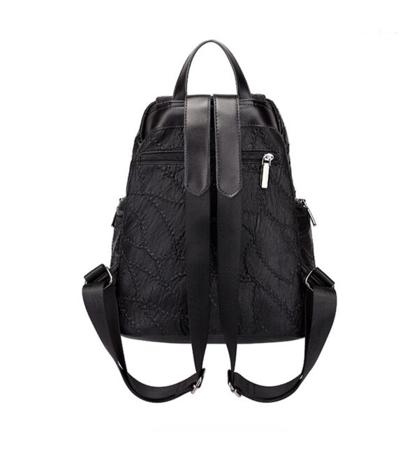 Urban Style Stitched Elegance Genuine Leather Backpack 4 4398