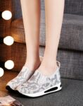 Sparkling Rhinestone Hidden Heel Mesh Sport Shoes