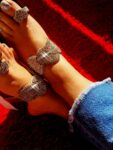 Sparkling Rhinestone Chunky Sole Slippers
