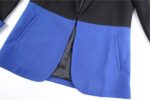 Black Blue Contrast Blazer Jacket