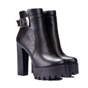 High-Heel Glossy Patent Leather Bootie