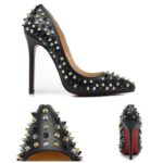 Riveted Patent Leather Stiletto Pumps