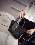 Leopard Lined Vegan Leather Shoulder Bag