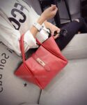 Leopard Lined Vegan Leather Shoulder Bag