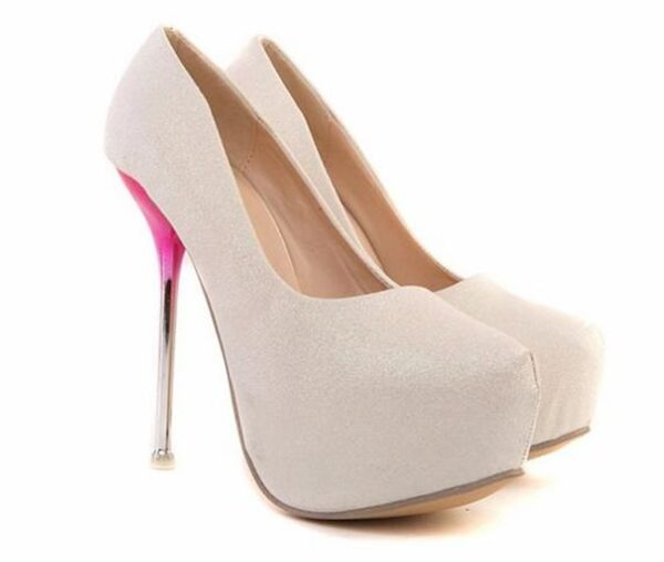 Glittery Vegan Leather Platform High Heels 4 990