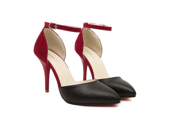 Two-Tone Vegan Leather Stiletto Heels 2 009