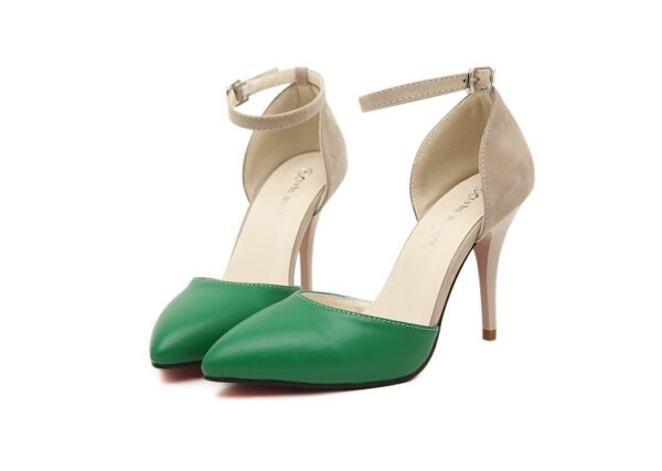Two-Tone Vegan Leather Stiletto Heels 3 009