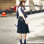 Luxe Black High-Waist Pleated Midi Skirt