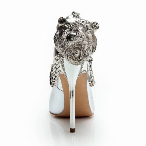 Tiger Embossed Patent Platform Stiletto Heels 4 147