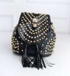 Punk Decorated Vegan Leather Skull Backpack