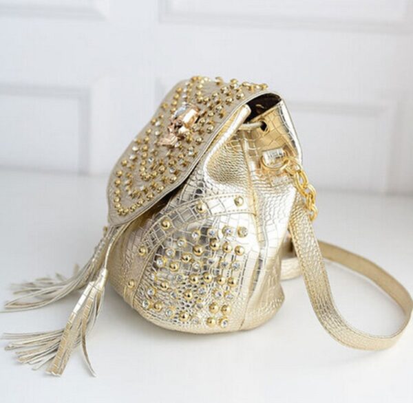 Punk Decorated Vegan Leather Skull Backpack 3 206