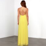 Radiant Yellow Plunge Chiffon Maxi Dress