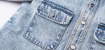 Ice Blue Cropped Wide-Waist Denim Jacket