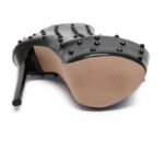 High Platform Rivet Black Bootie