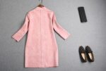 Pink Suede Long Contrast Jacket