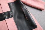 Pink Suede Long Contrast Jacket