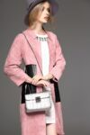 Pink Suede Long Contrast Jacket