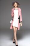 Pink Suede Long Contrast Jacket