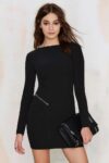Black Open Back Slim Fit Mini Dress