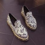 Bold Studded Embossed Vegan Leather Shoes
