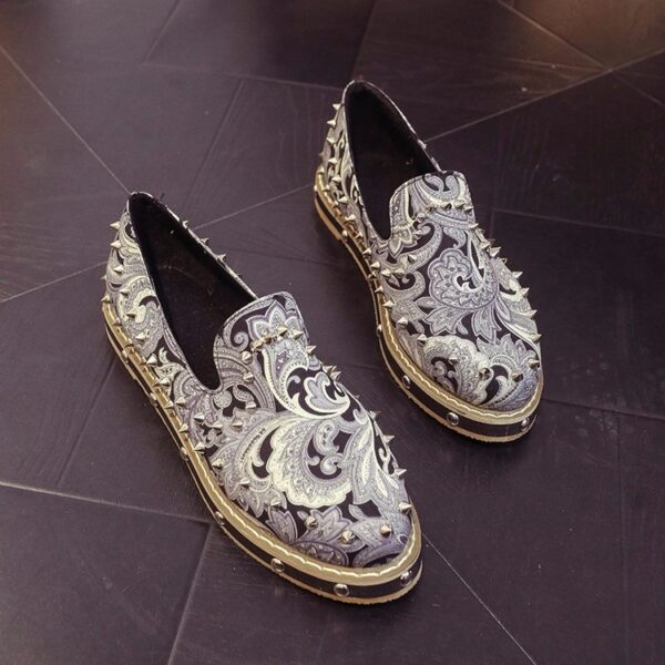 Bold Studded Embossed Vegan Leather Shoes 2 765