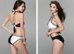 Bold Cross-Front Black White Monokini