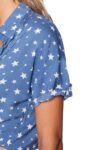 Star Detail Tie-Front Crop Shirt