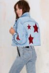 Red Star Loose Fit Denim Jacket