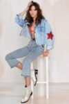 Red Star Loose Fit Denim Jacket