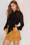 Transparent Bow Long Sleeve Blouse
