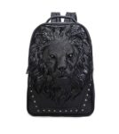 Luxury 3D Lion Studded Genuine Leather Backpack