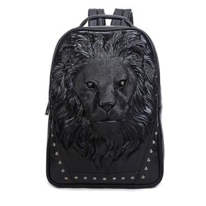 3d black with lion black women backpack rucksack