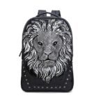 Luxury 3D Lion Studded Genuine Leather Backpack
