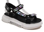 Chunky Platform Crystal Embellished Retro Sandals