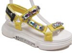 Chunky Platform Crystal Embellished Retro Sandals