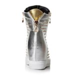 Genuine Leather Studded Hidden Heel Sneakers